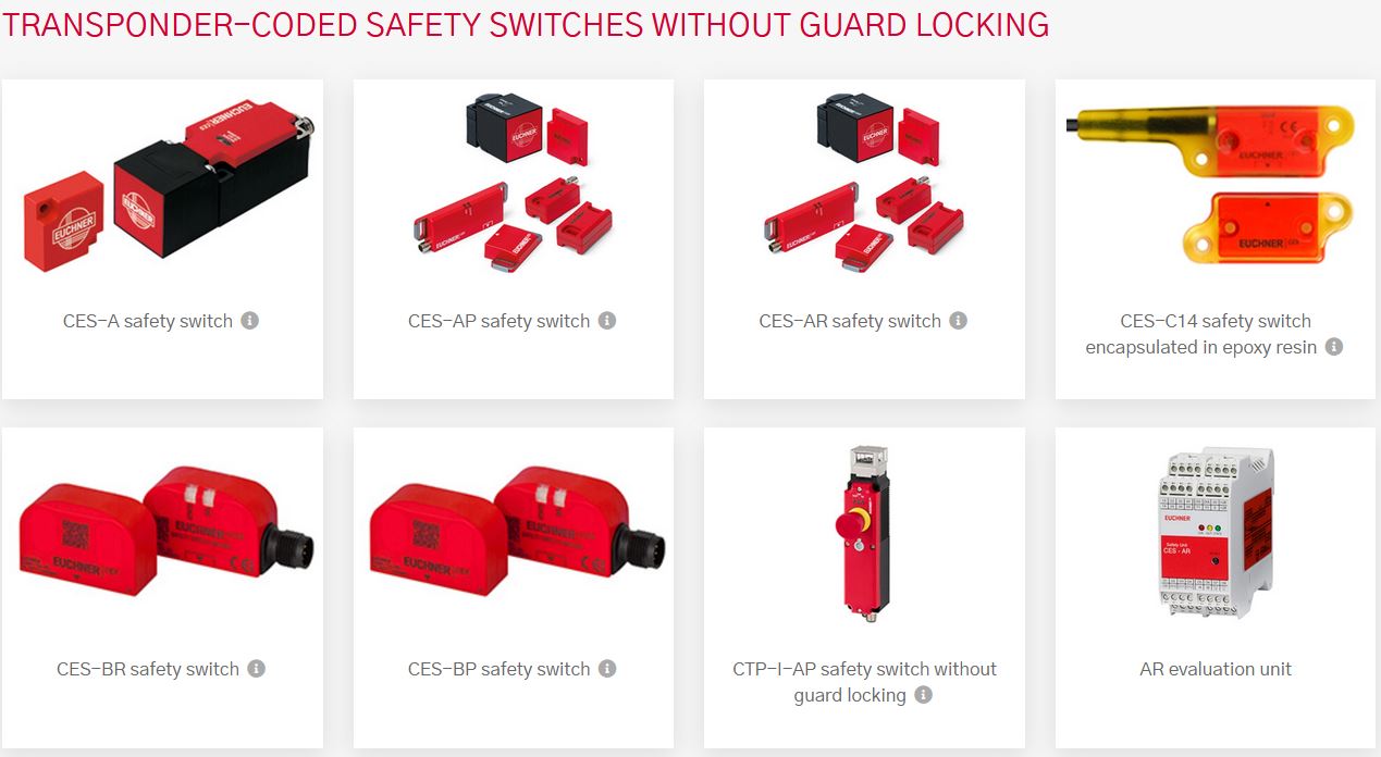 EUCHNER Transpondercoded safety switches without guard locking